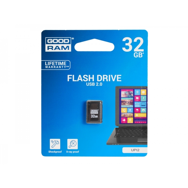 USB flash disk GOODRAM 32GB, UPI2 BLACK, USB 2.0, čierny.
