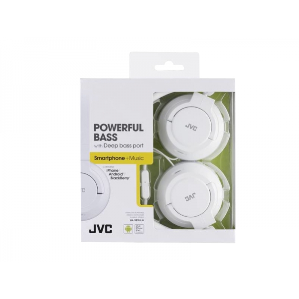 JVC Slúchadlá HAS-R185WE + mikrofón, biele.