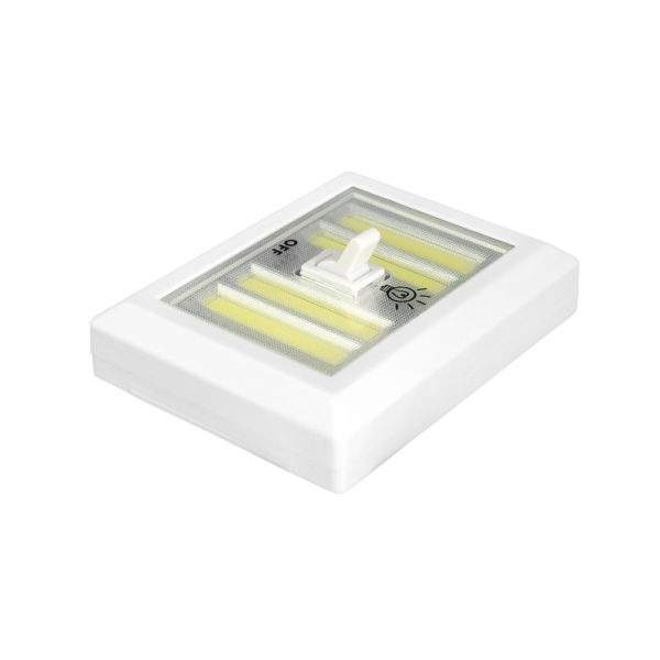 Nástenné svietidlo LTC 3W COB LED vypínač na batérie + magnet / nálepka