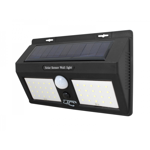 LED solárne svietidlo LTC 40xSMD 8W 1000lm 1200mAh PIR + solárny panel.