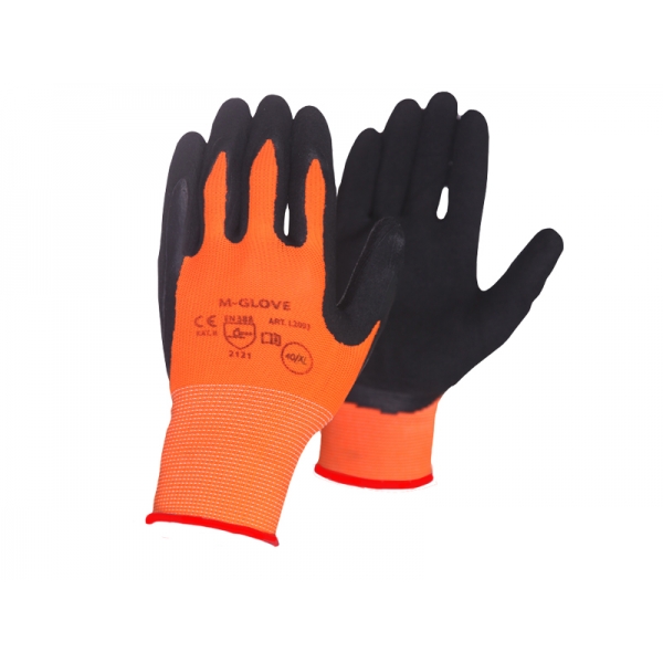 Ochranné rukavice 8" LATEX ORANGE FOAM * 12 SUPER L2003 (12 párov).