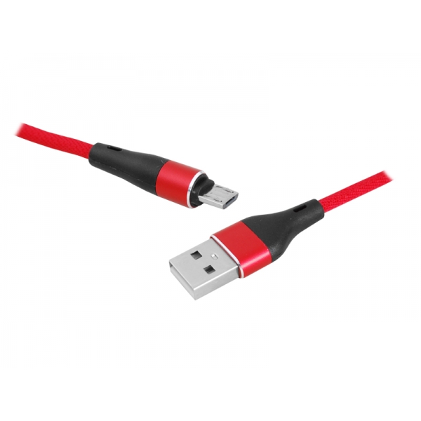 USB kábel - microUSB 2m červený.