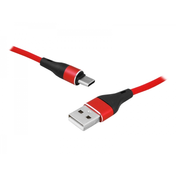 Kábel USB - Type-C 2m červený.