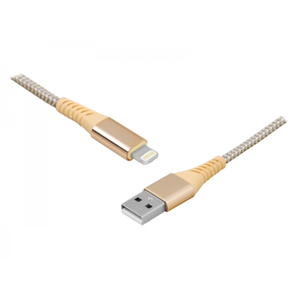 USB kábel - IPHONE 8pin 2m zlatý.