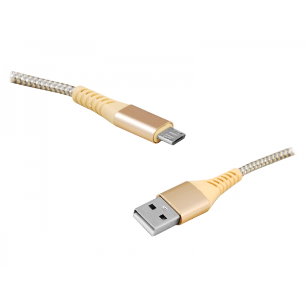 USB kábel - microUSB 2m zlatý.