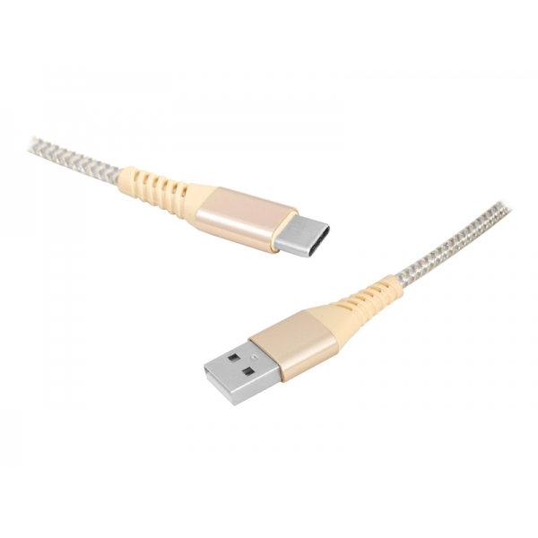 USB kábel – typ C 2m zlatý.