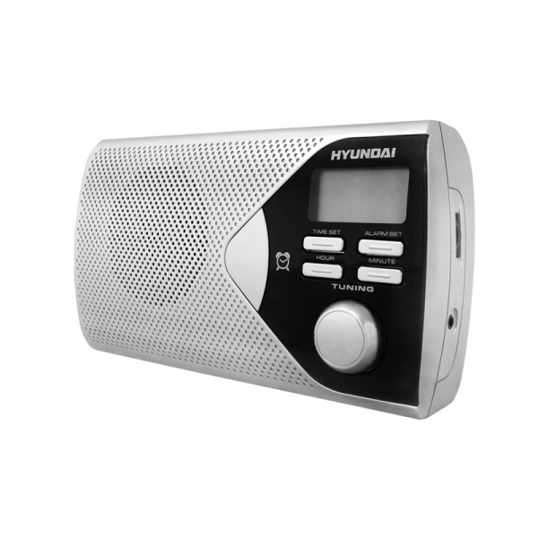 Prenosné rádio HYUNDAI PR200S, LCD displej, hodiny, budík, AUX strieborné.