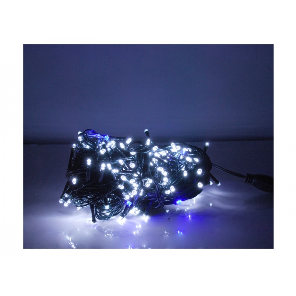 Osvetlenie vianočného stromčeka 200LED FLASH studená biela + blesk biela IP44 230V.