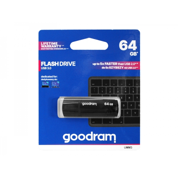 Flash disk GOODRAM 64GB UMM3 BLACK USB 3.0.