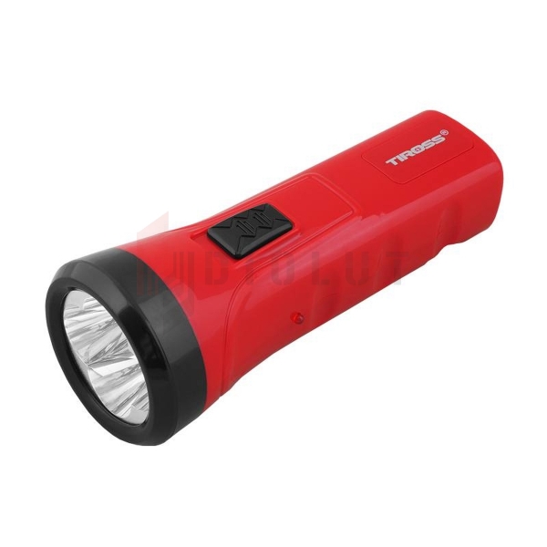 Ručná baterka 4-LED TS-1877 s 500mAh nabíjateľnou batériou, červená.
