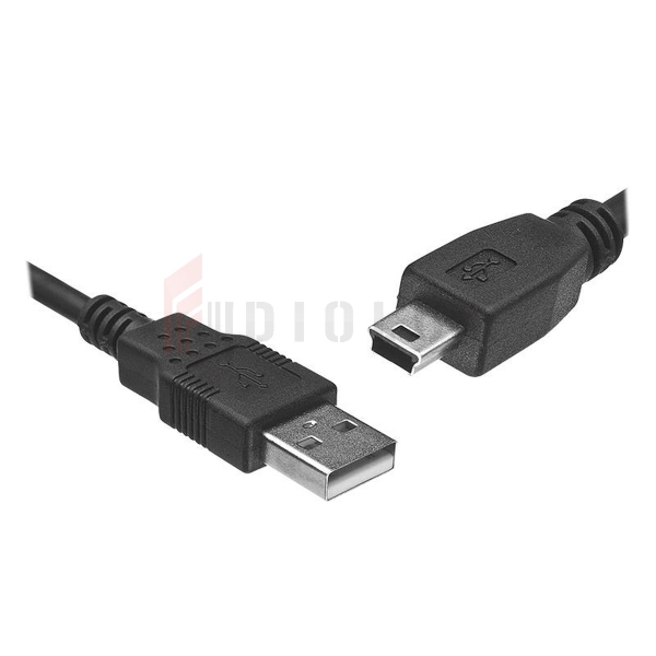 USB kábel - mini USB, 1,8m, čierny.
