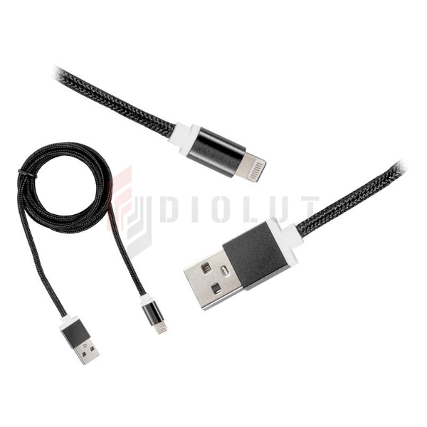 USB kábel - iPhone 5p, 1 m, čierny.