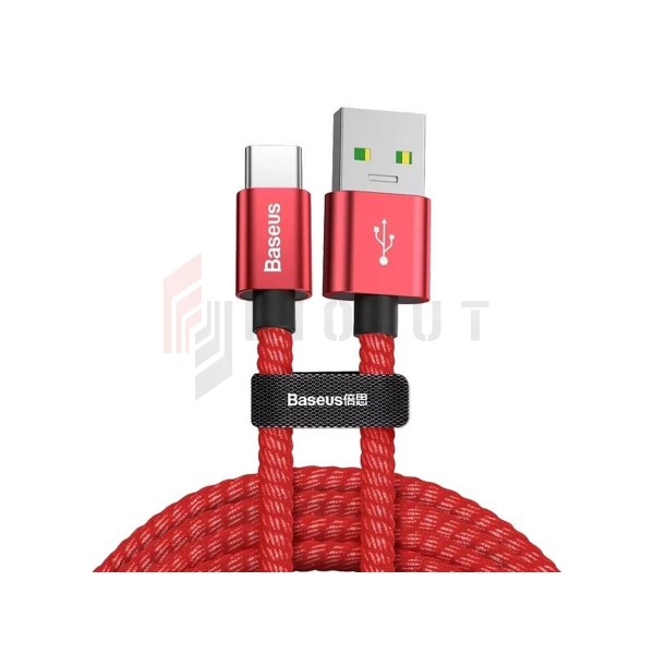 Baseus Double Fast USB - USB-C kábel, 1,0 m, 5 A, červený.