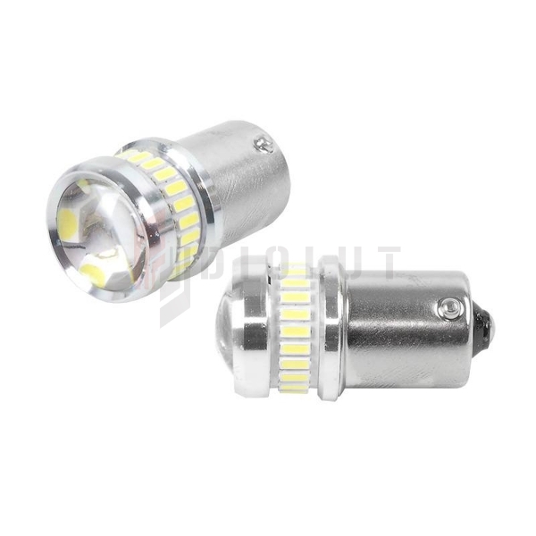 CANBUS 3014 LED žiarovky 24 x SMD + 3030 6 x SMD 1156 (R5W, R10W) P21 Biela, 12 V / 24 V.
