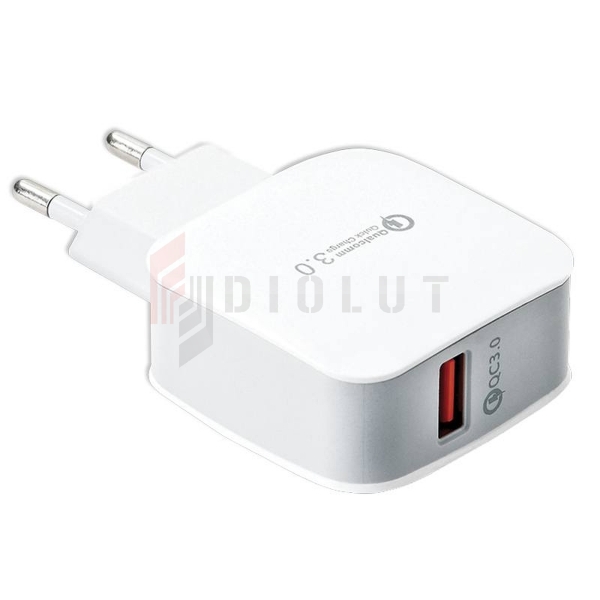 LTC USB rýchlonabíjačka 100-240V QC 3.0 biela.