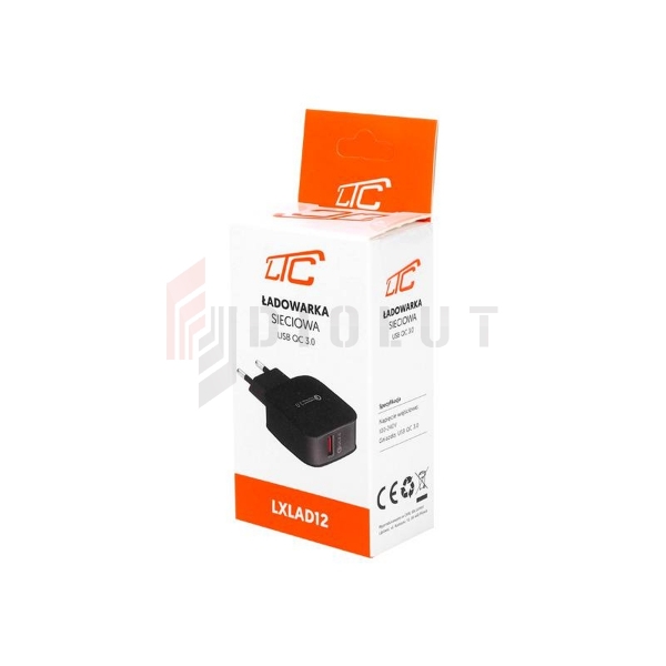 LTC USB rýchlonabíjačka 100-240V QC 3.0 čierna.