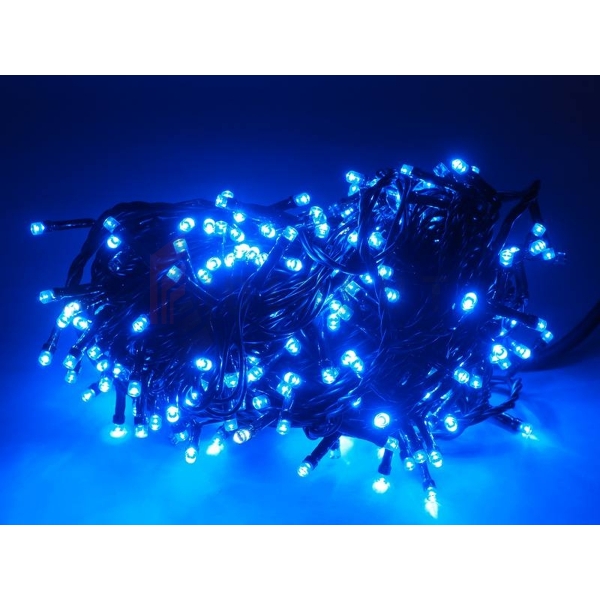 Osvetlenie vianočného stromčeka 100 x LED Blesk modrý + blesk studená biela IP20 230V