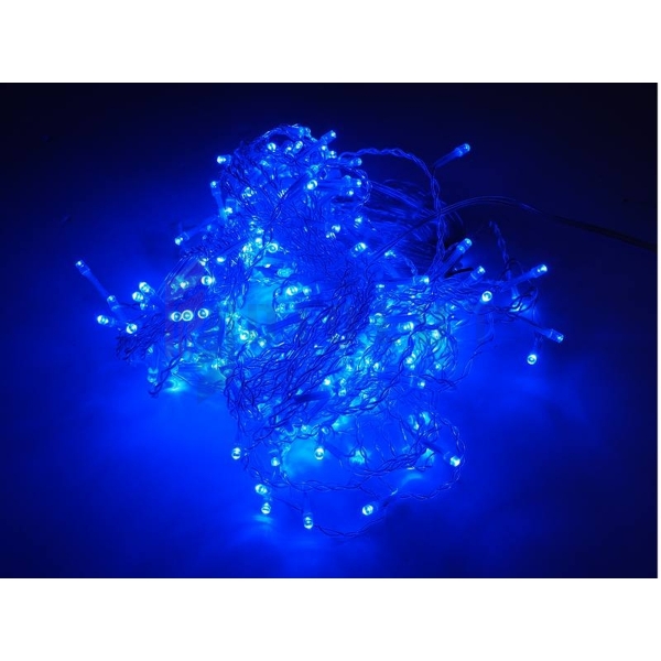Svetelná clona cencúle 250 x LED 5m 8 funkcií AC 230V modré svetlo.