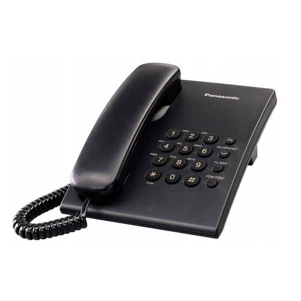 Telefón Panasonic KXTS500, čierny.