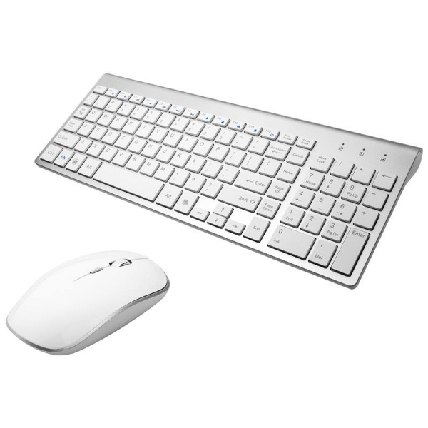 Bezdrôtová klávesnica + optická myš, strieborná, set.