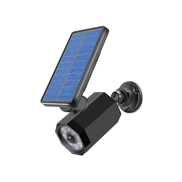 Atrapa kamery so solárnym panelom LTC 10W 8 x LED SMD + 1 x infračervená LED 1000lm, dobíjacia batéria