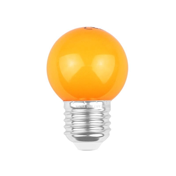 Sada LED žiaroviek E27 / G45 / 2 W, záhradná svetelná girlanda, oranžová, 5 ks.