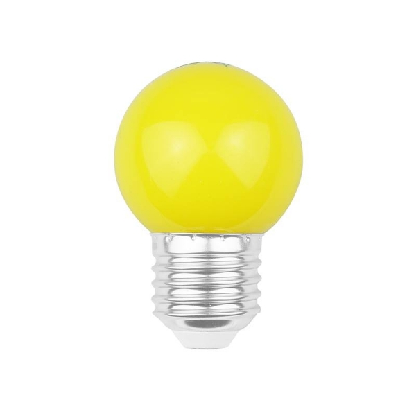 Sada LED žiaroviek E27 / G45 / 2W, záhradná svetelná girlanda, žltá, 5 ks.