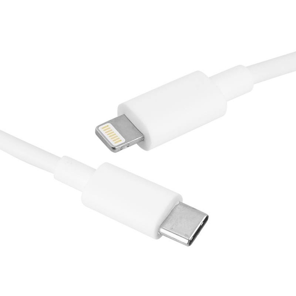 Kábel USB typu C - svetelný, 5A, 1m, biely.