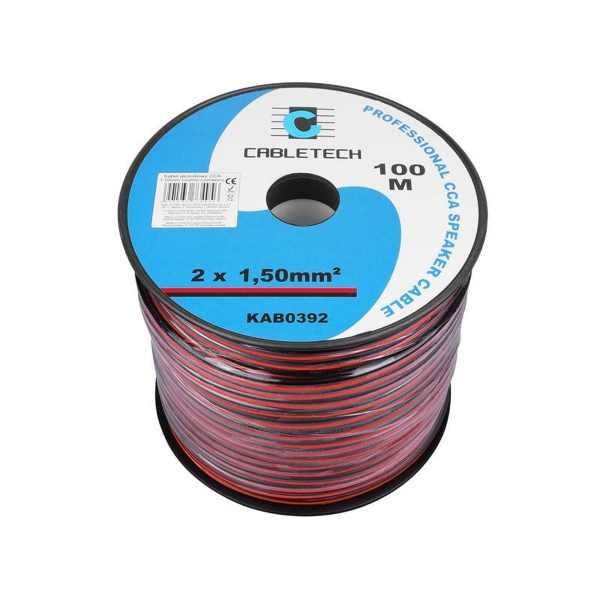 2x 1,50 CCA čierny / červený reproduktorový kábel