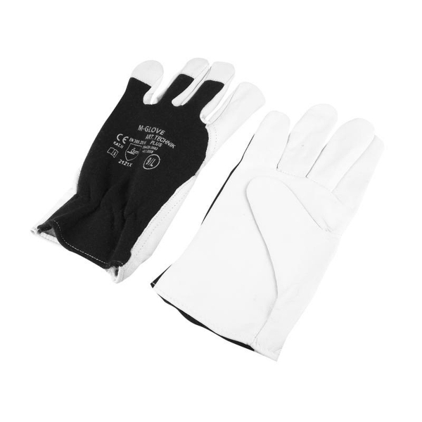 Pracovné rukavice z kozej kože, veľ 9, čierna, TECHNIK PLUS 2121X.