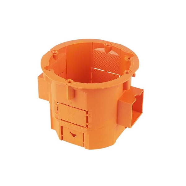 Koncová krabica jednoduchá, 60 x 60 p / t, hlboká, sériová, oranžová.