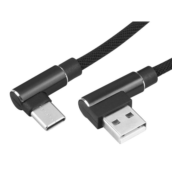Kábel USB - USB C hranatý KK21P, čierny.
