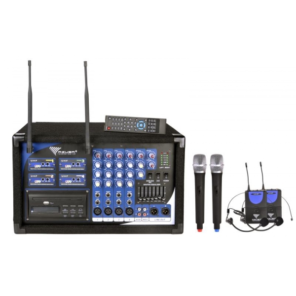 Mikrofón PA-180 UHF 4 kanály (2 ručné mikrofóny + 2 slúchadlá)
