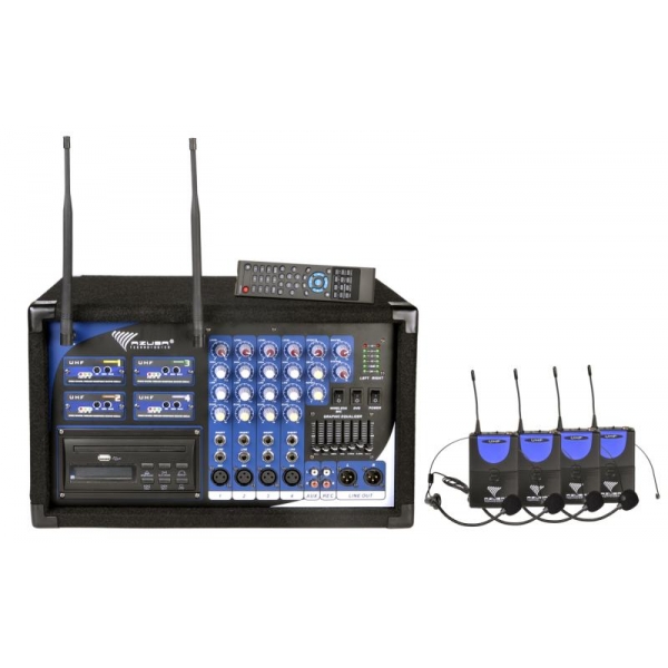 Mikrofón PA-180 UHF 4 kanály (4 hlavové mikrofóny)