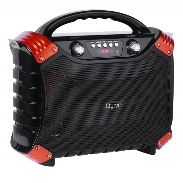 Prenosný aktívny reproduktor Quer s MP3, Bluetooth, FM rádiom a funkciou Karaoke