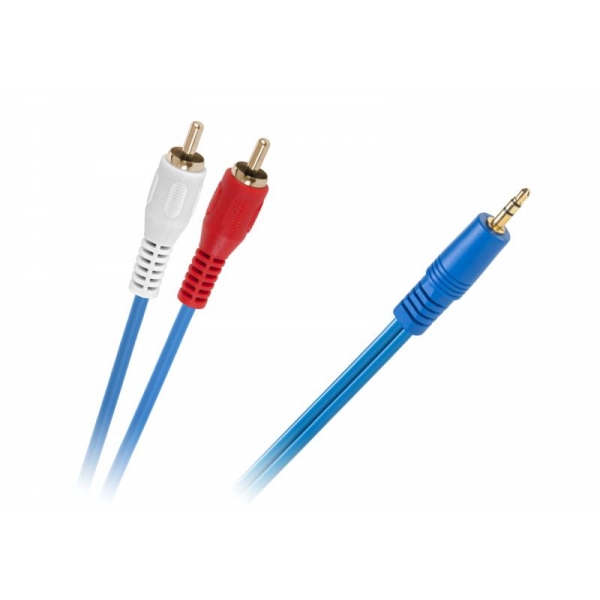 JACK kábel 3,5-2 x RCA BLUE4MM 1,8M