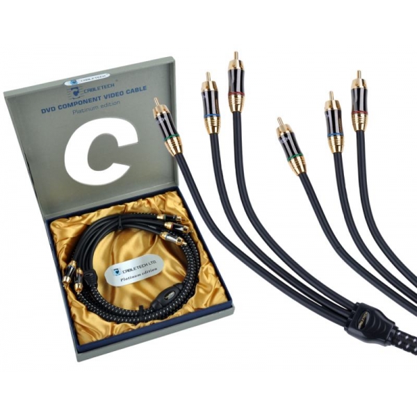 3RCA-3RCA komponentný 1,8m kábel Cabletech Platinum Edition