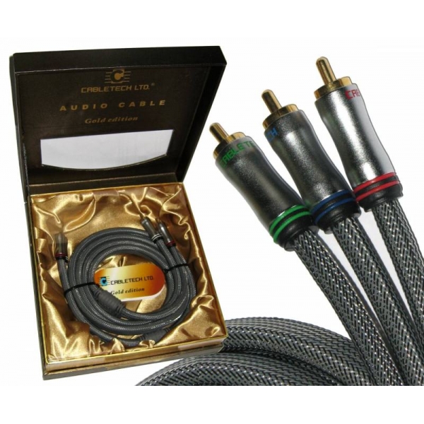3RCA-3RCA komponentný 1,8m kábel Cabletech Gold Edition