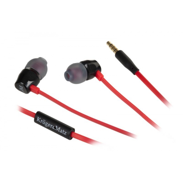 Slúchadlá do uší s mikrofónom Kruger & Matz model D10 červené