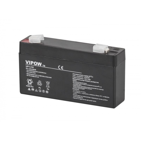 VIPOW 6V 1,3Ah gélová batéria