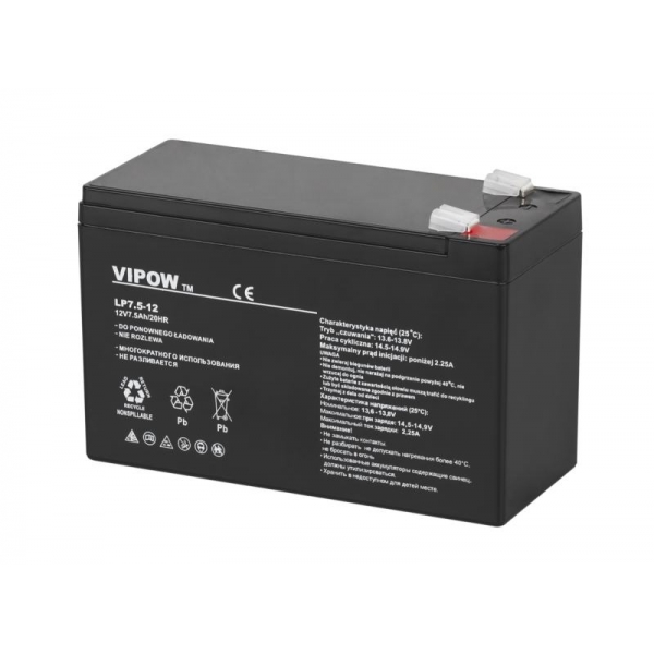 VIPOW gélová batéria 12V 7,5Ah