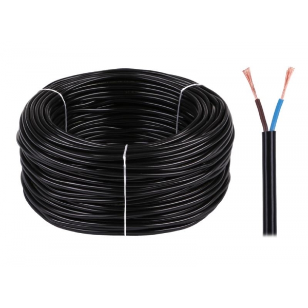 Elektrický kábel OMY 2x0,75 300 / 300V čierny