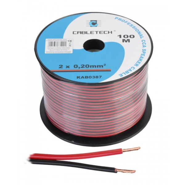 CCA reproduktorový kábel 0,20 mm čierny a červený