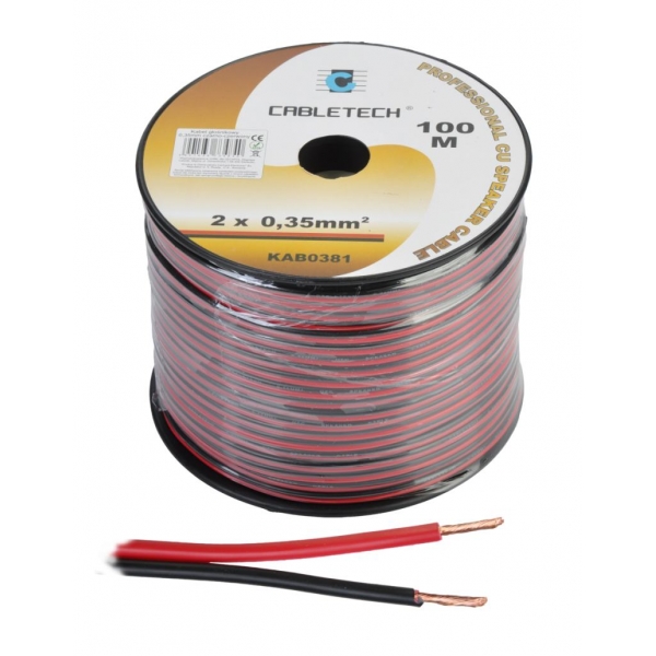 0,35 mm čierny a červený reproduktorový kábel