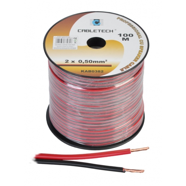 0,5 mm čierny a červený reproduktorový kábel