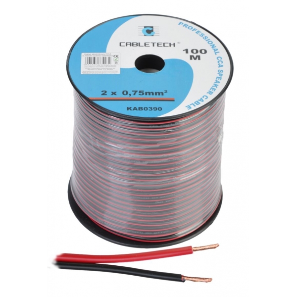 0,75 mm čierno-červený reproduktorový kábel CCA