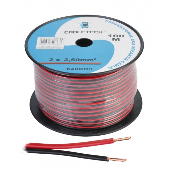 2,5 mm CCA reproduktorový kábel čierno-červený