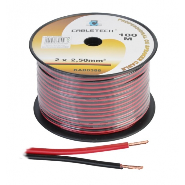 2,5 mm čierny a červený reproduktorový kábel