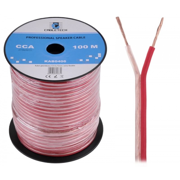CCA 0,75 mm Cabletech extra flexibilný reproduktorový kábel