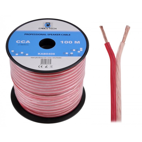 Extra flexibilný reproduktorový kábel CCA 1,5 mm Cabletech
